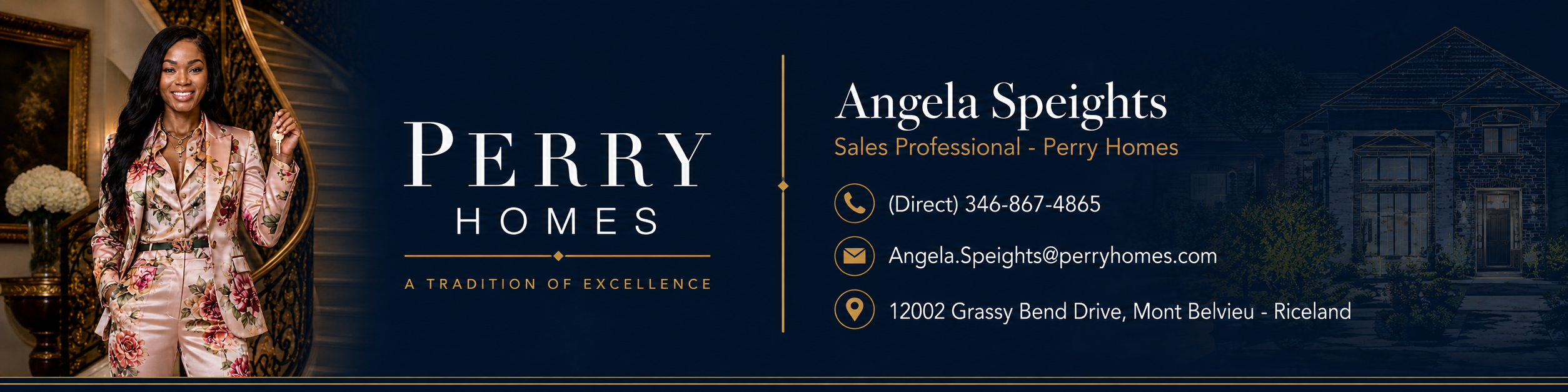 Angela Speights Perry Homes contact footer